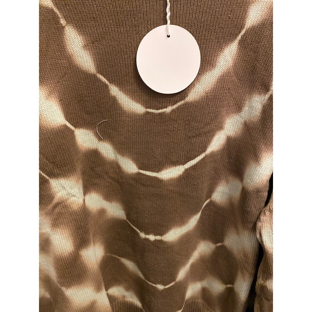Brand New Umgee USA Women's Size 1X Plus Brown White Tie Dye Sweater Top - Picture 3 of 5
